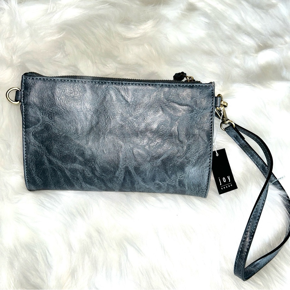 Joy Susan Crossbody Wristlet‎ Clutch with Shoulder Strap Gray Large 3-in-1 - Picture 6 of 9